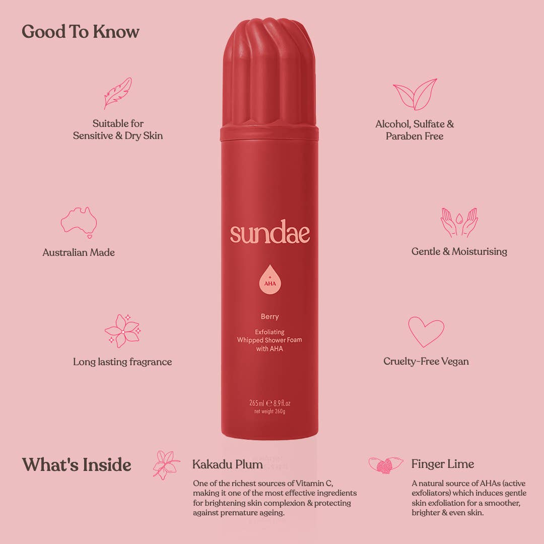sundae body - Whipped Shower Foam Berry Exfoliating