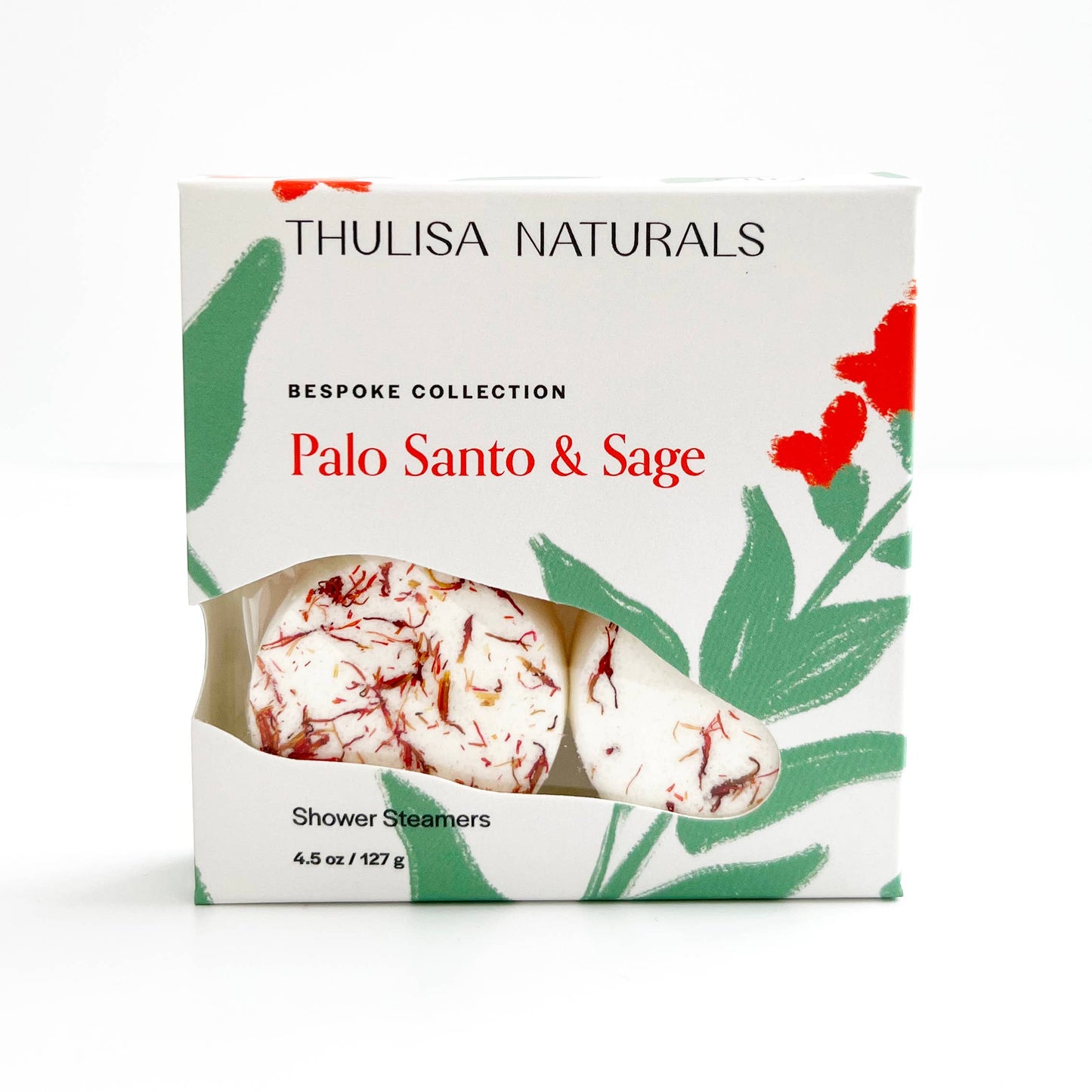 Thulisa Naturals | Bath + Body - Shower Steamers | Palo Santo + Sage | 4 pack gift set