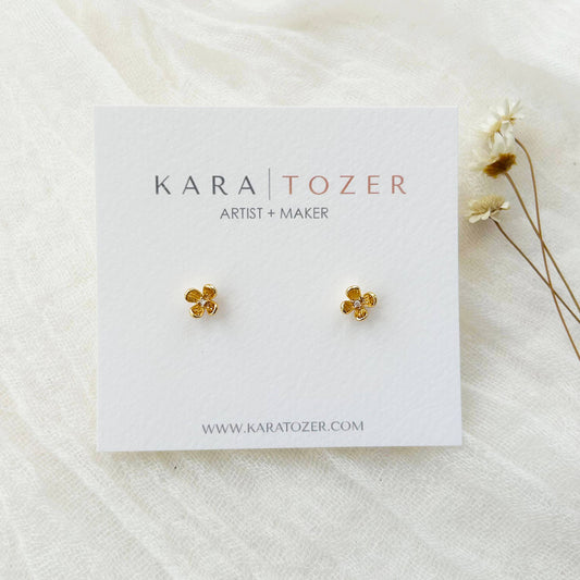 KARA | TOZER - Dainty Gold Flower Studs #2
