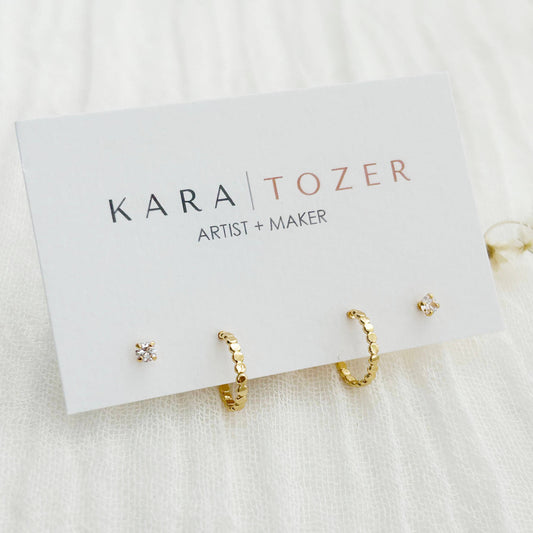 KARA | TOZER - Dainty Dot Hoop Stacking Set #12
