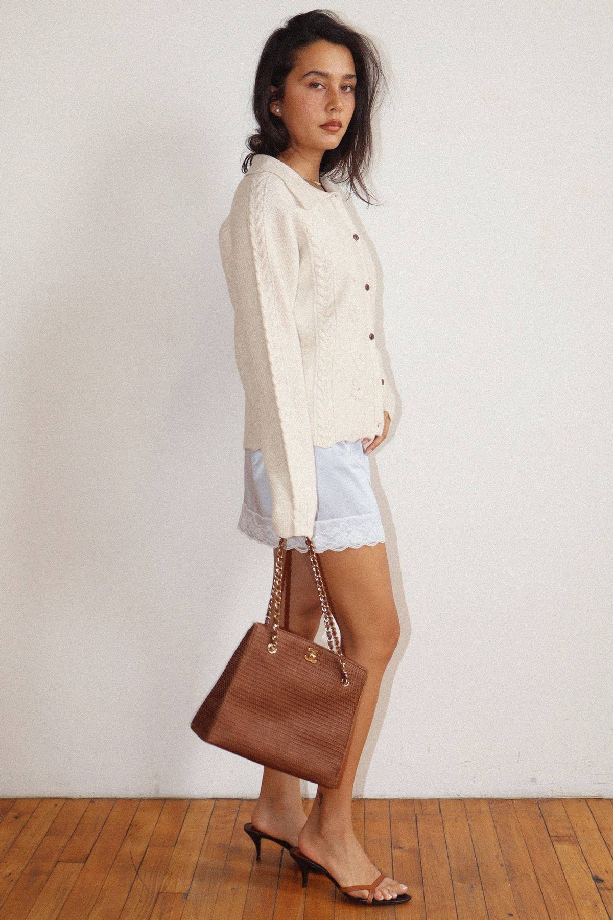 Bailey Rose - Floral Cable Knit Cardigan