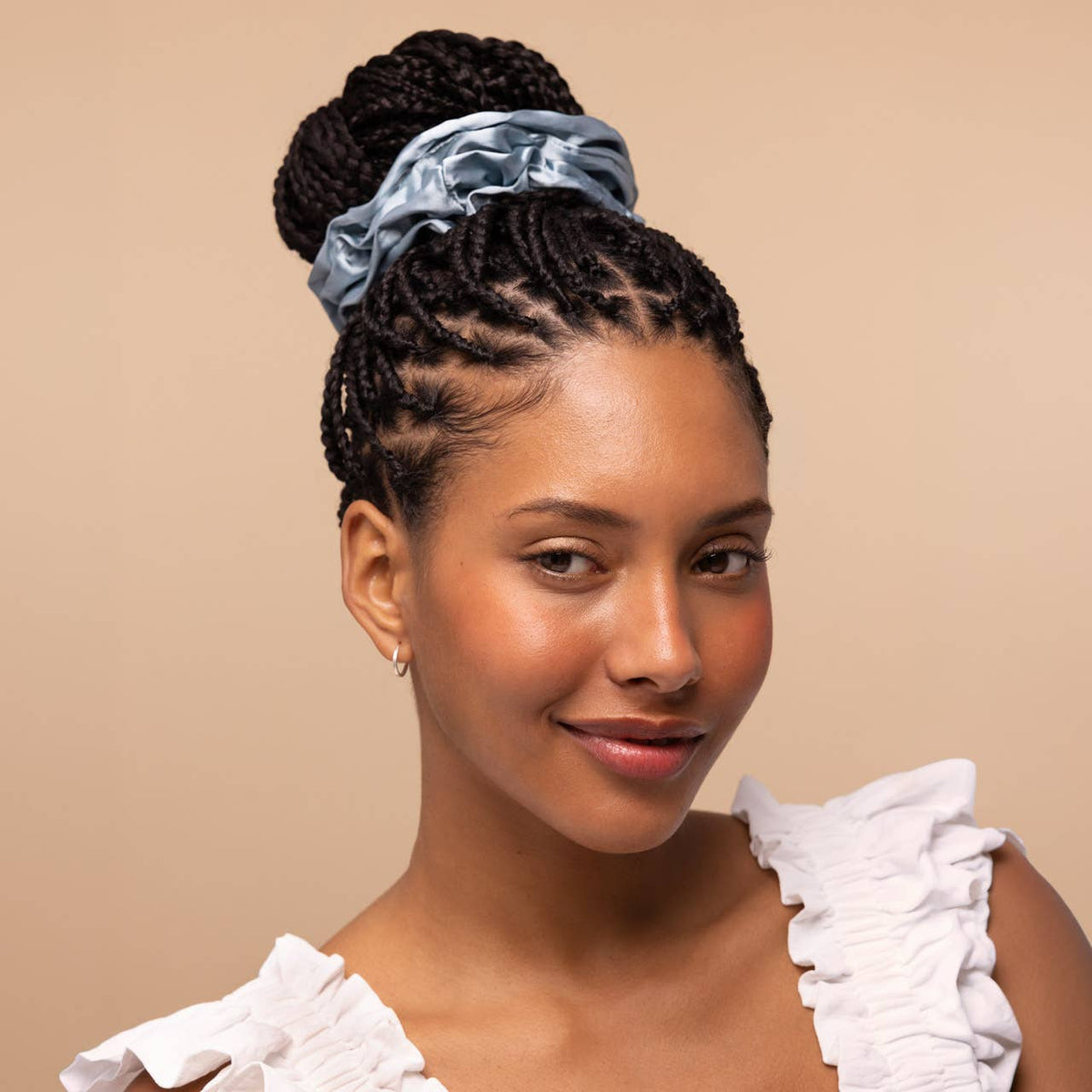 KITSCH - Satin Sleep Scrunchies 5pc Set - Haze Blue