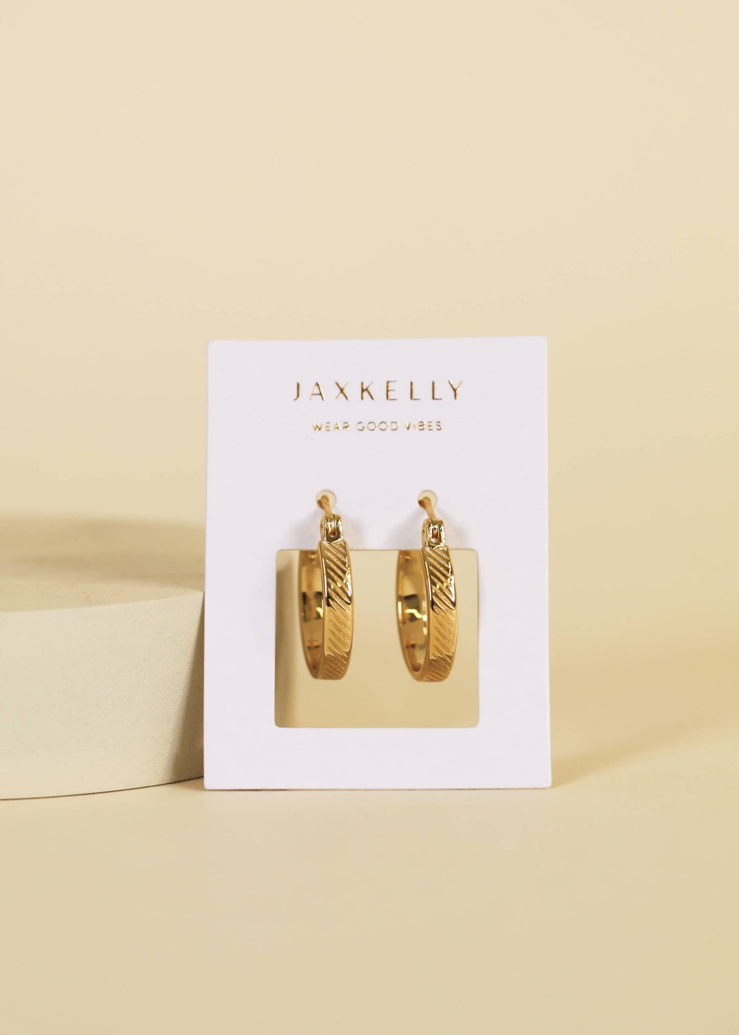 JaxKelly - Gold Hoop - Textured - Earrings