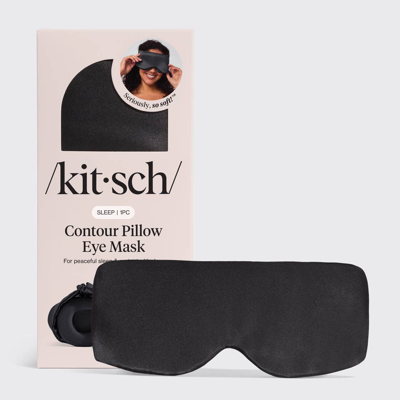 KITSCH - Charcoal Contour Pillow Eye Mask