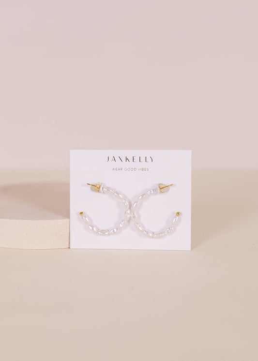JaxKelly - Multi Pearl Hoop Earrings