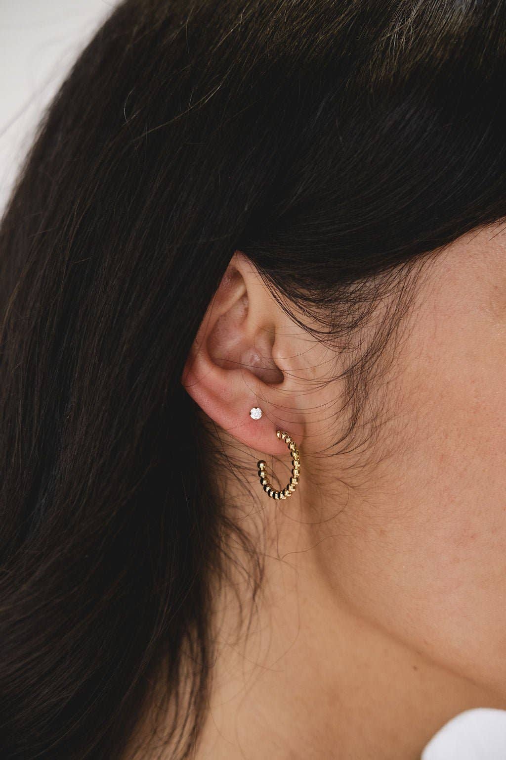 Nickel and Suede - Gold Chloe Hoops