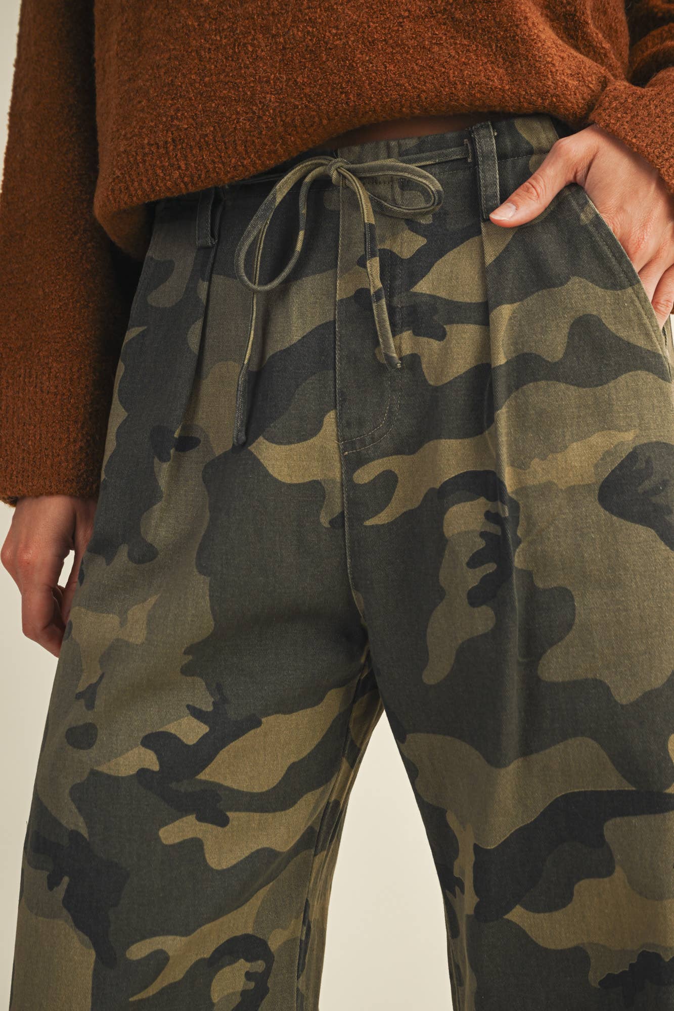Mustard Seed - FRONT TIE CAMO PANTS