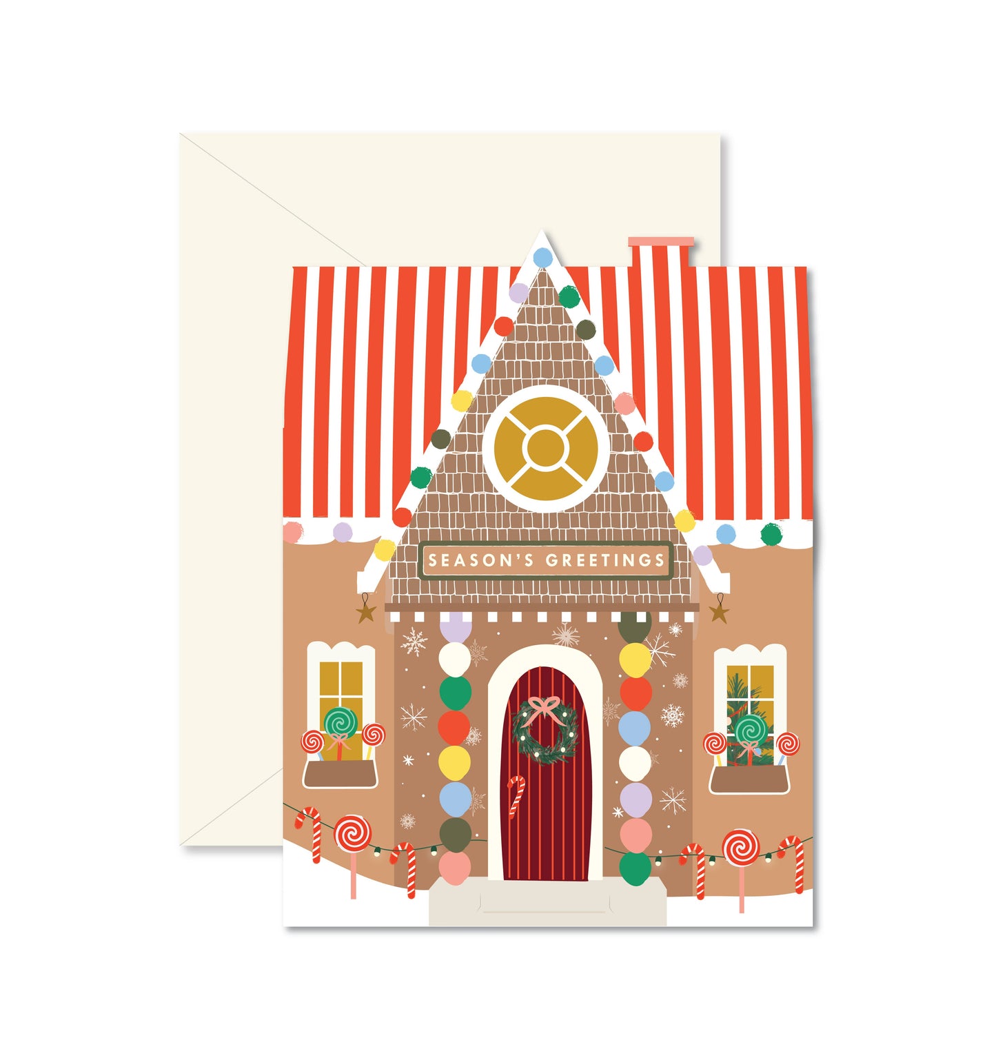 Ginger P. Designs - Gingerbread House die-cut Greeting Card