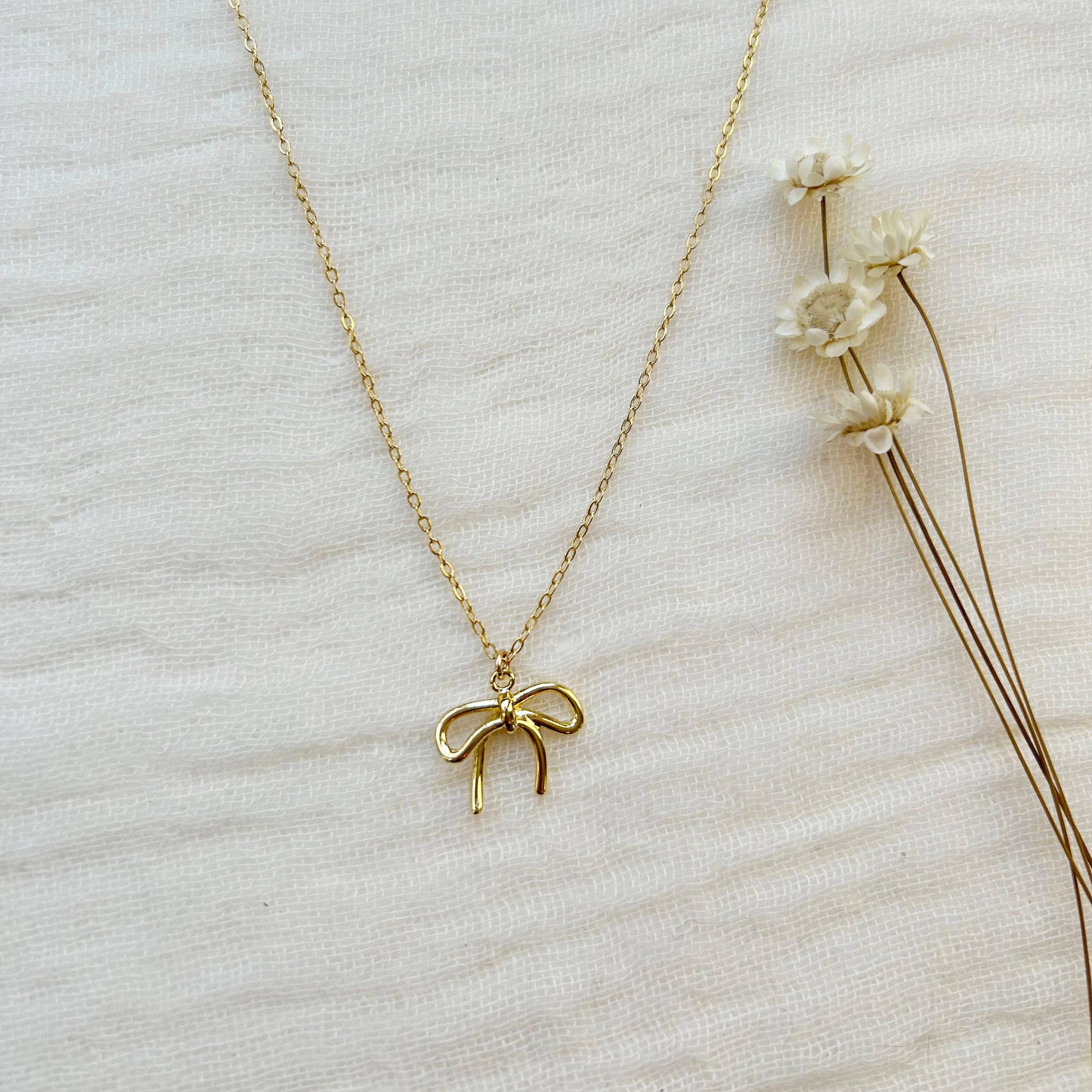 KARA | TOZER - Gold Bow Charm Necklace