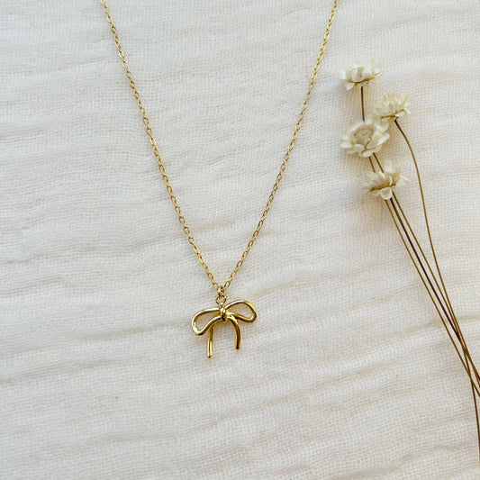 KARA | TOZER - Gold Bow Charm Necklace