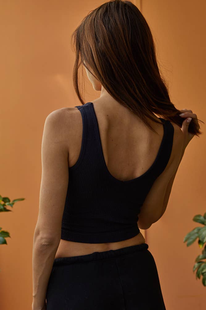 By Together  | Seamless Sleeveless UV Neck Reversible Tank Top