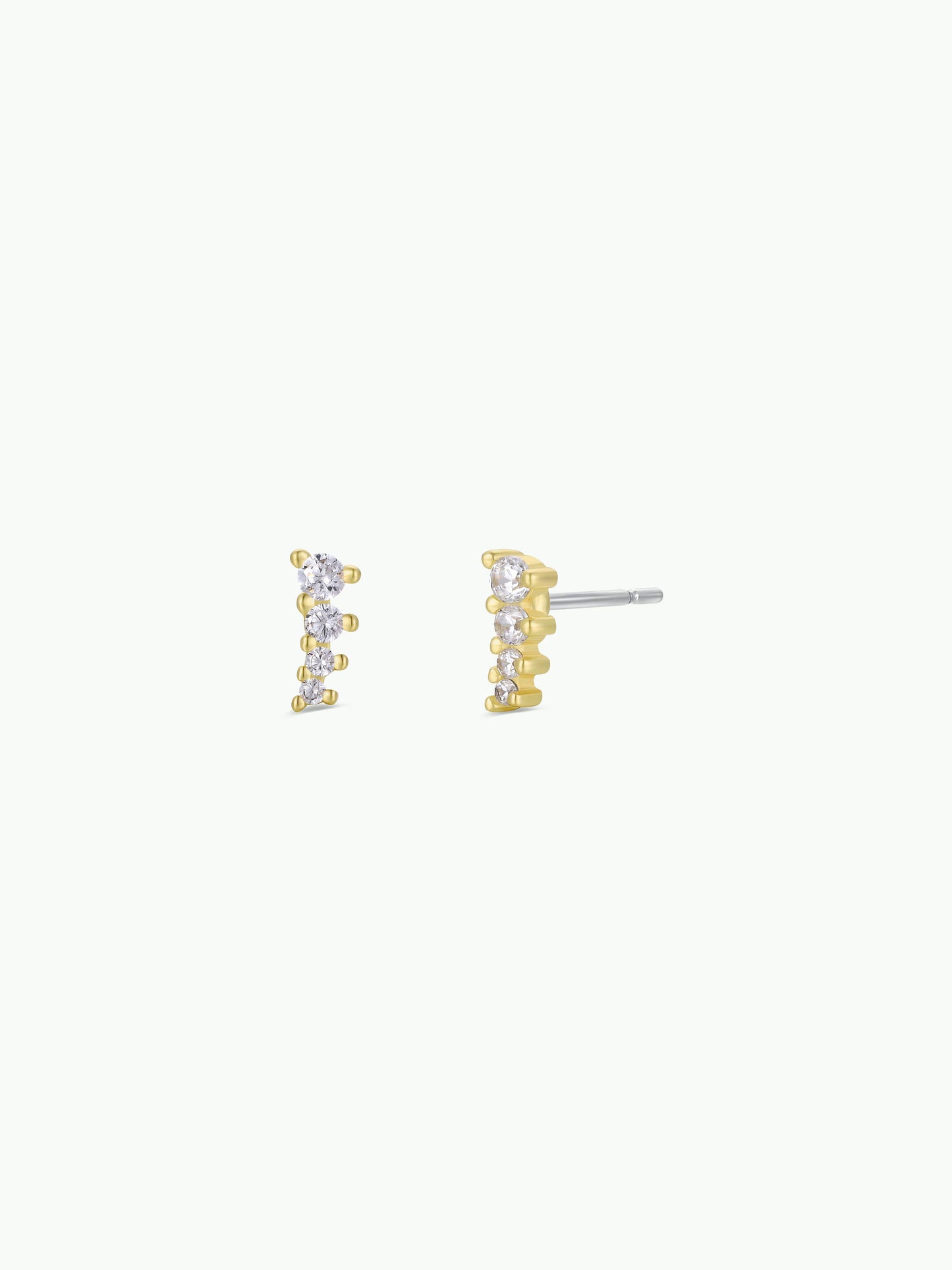 JaxKelly - Mini Crawler - White CZ - Gold Earrings