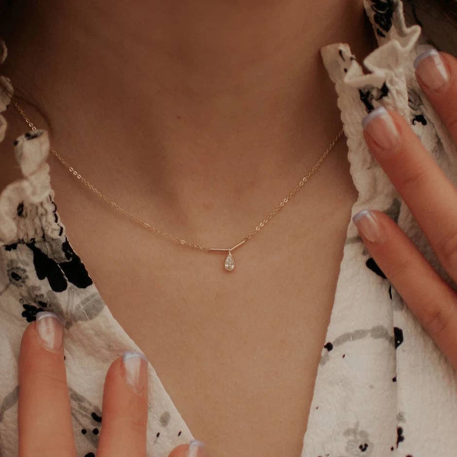 I've Seen You Around Diamond Teardrop Necklace