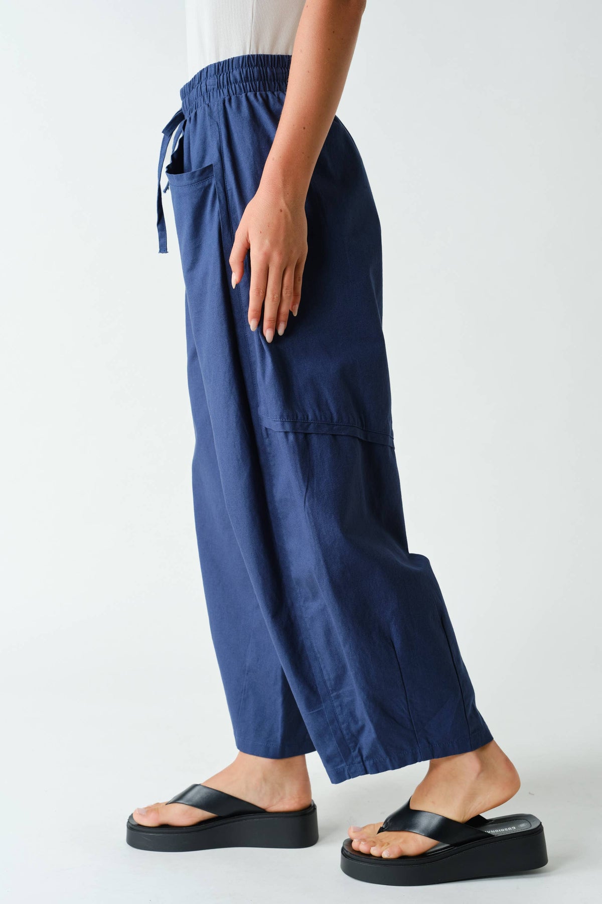 Mono B - Ember Cotton Barrel-Leg Utility Pants