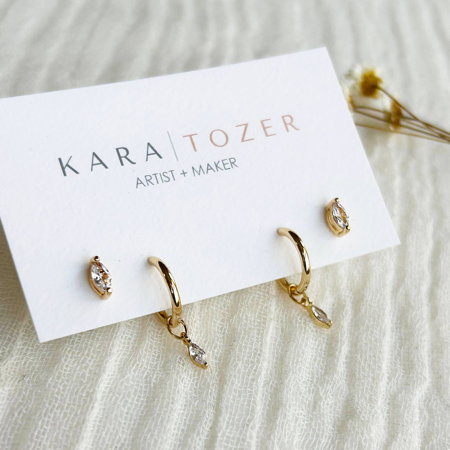 KARA | TOZER - Marquise Hoop Stacking Set #4