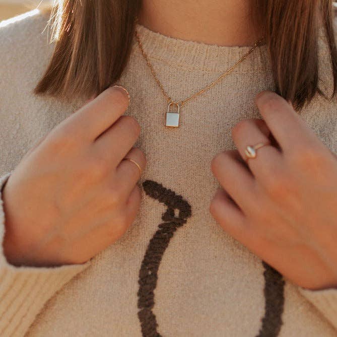 With You Always Gold Filled Lock Necklace