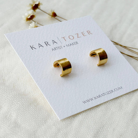 KARA | TOZER - Mini Gold Textured Half Hoops